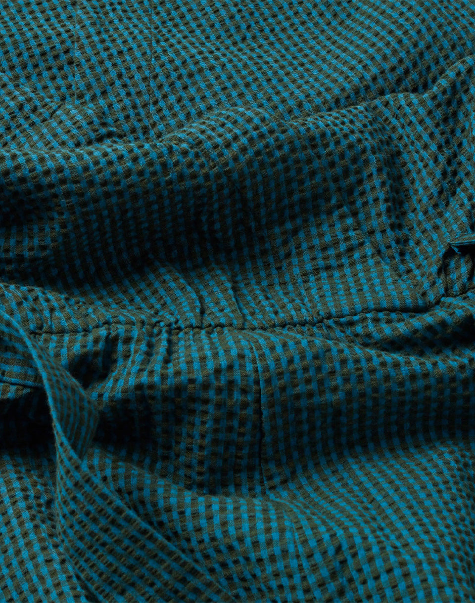 Bottle Green Checks Seersucker Winona Jumpsuit