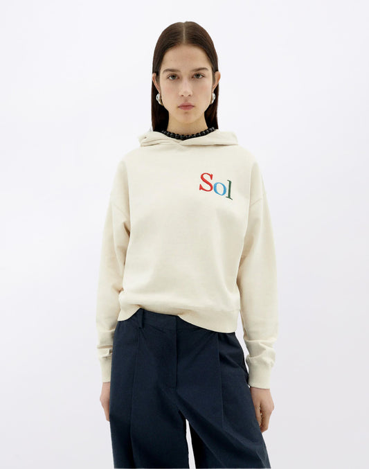 White Hooded Sweatshirt Sun Type Valeria