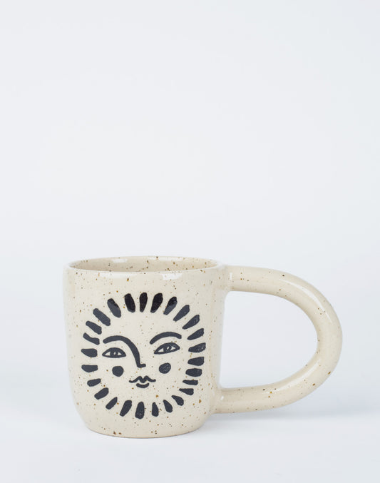 Large Mug Sun Face Black