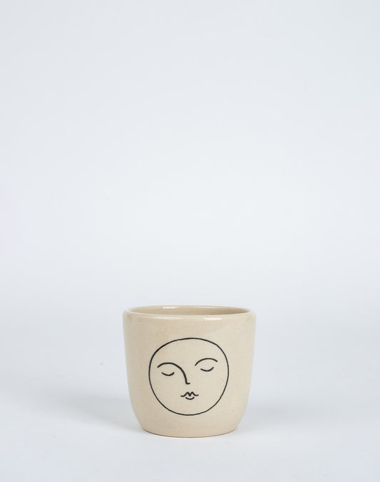 Kleine kop omtrek maan zwart tekening