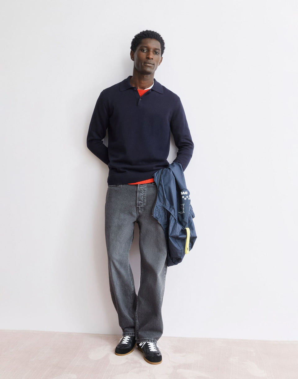 Knit Longsleeve Poloshirt