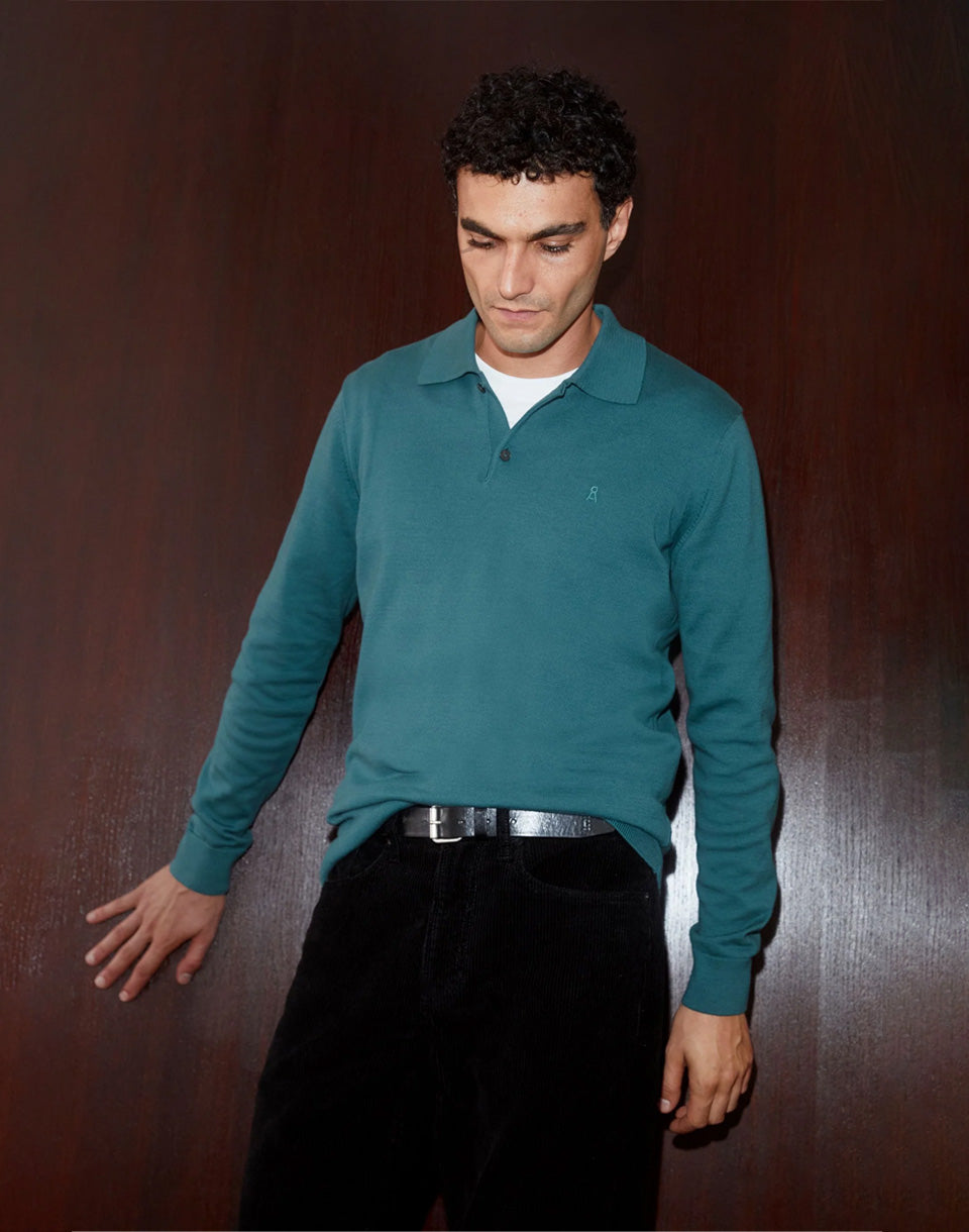 Longsleeve Knit Poloshirt