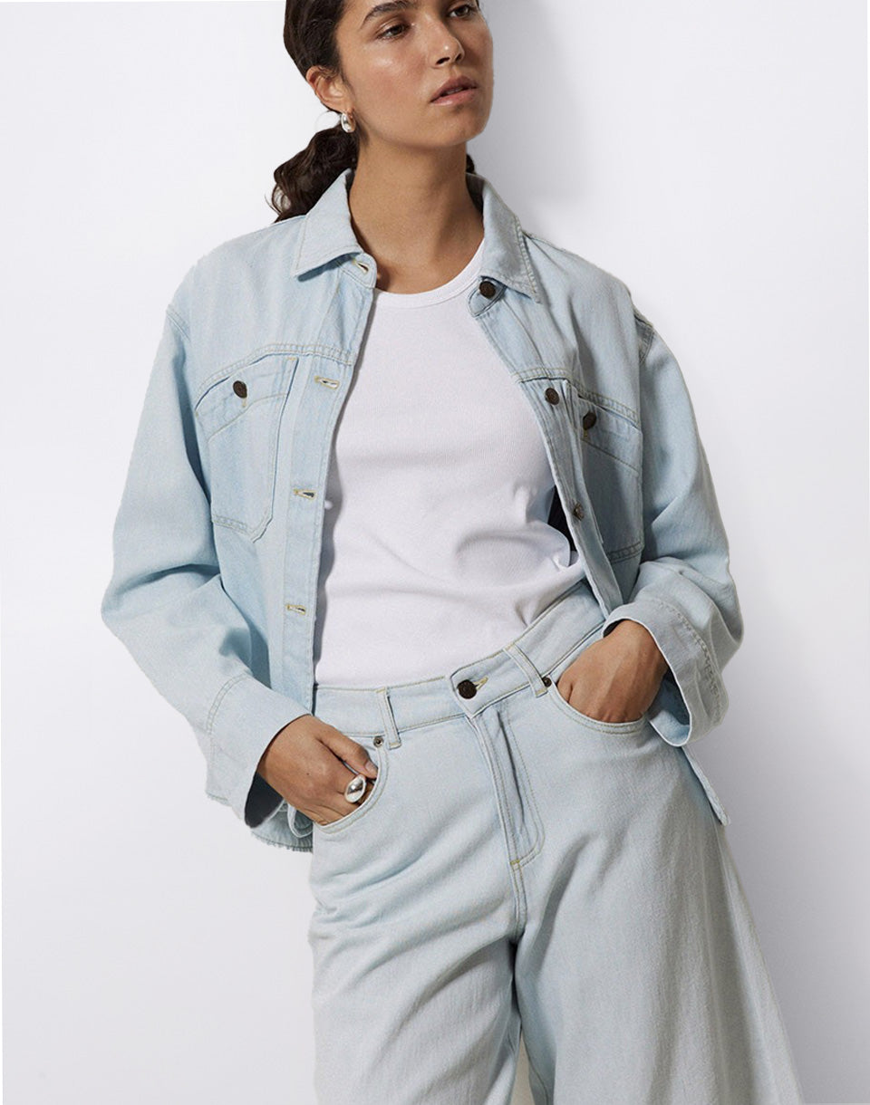 Indigoblauwe denim Bermuda-shorts