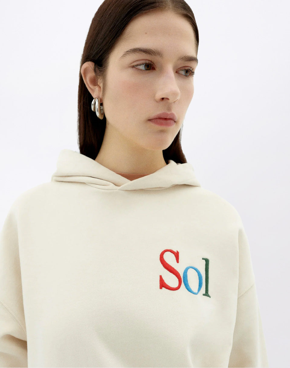 White Hooded Sweatshirt Sun Type Valeria