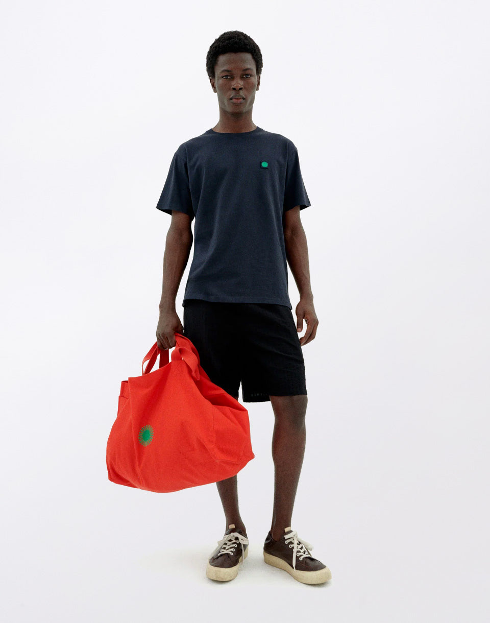 Navy T-Shirt Sun Green Back