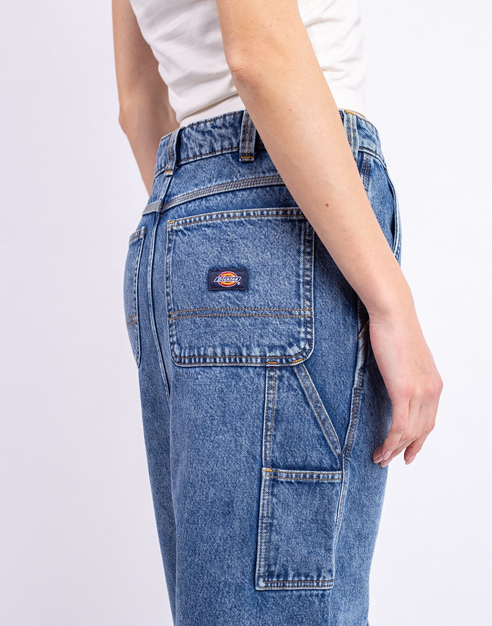 Long Denim Carpenter Skirt