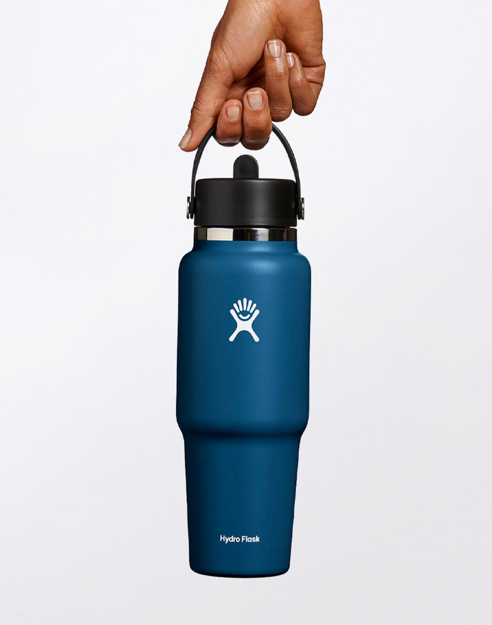 Wide Mouth Travel Bottle with Flex Straw Cap 32 oz (946 ml)