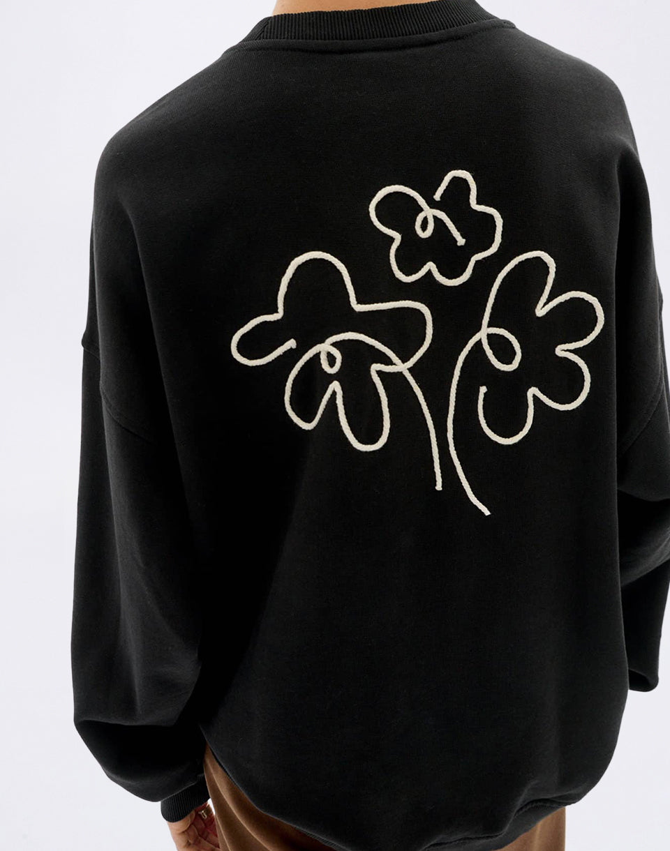 Flower Rope Black Jimena Sweatshirt