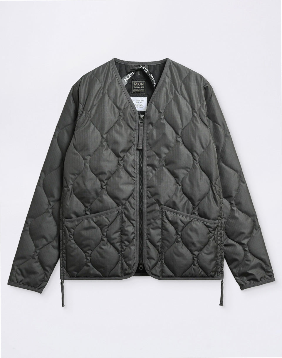 Unisex Military W-Zip V-Neck Down Jacket