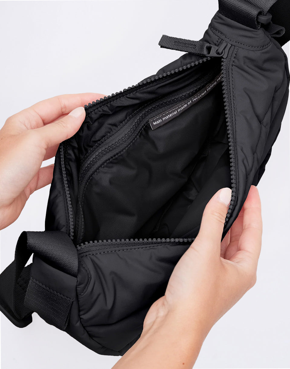 Wavy Puffer Moon Bag