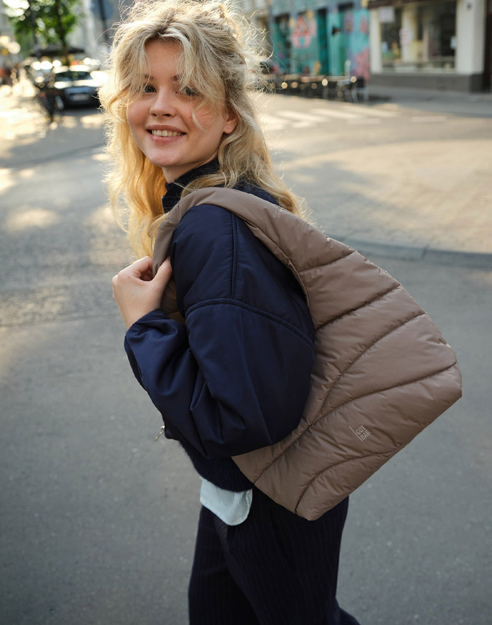 Wavy Puffer Shoulder Bag