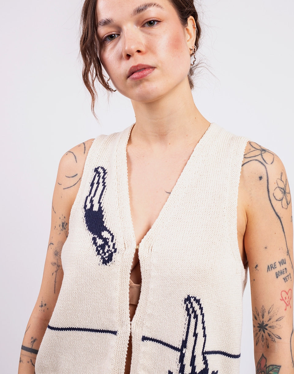 Swimmers Ecru Robbie Knitted Vest