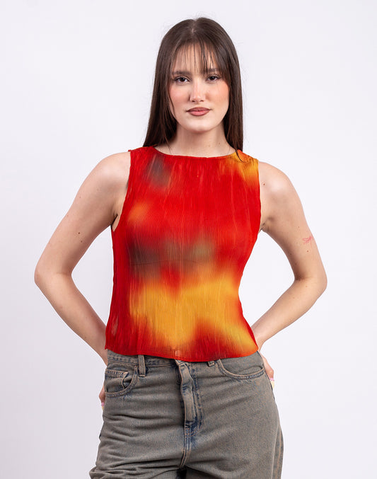 Flowers Pleated Dora Top