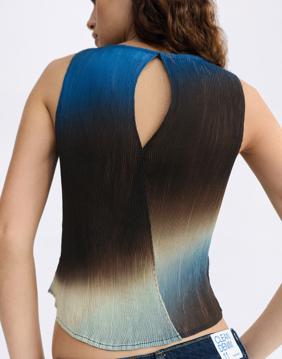 Glass Pleated Dora Top