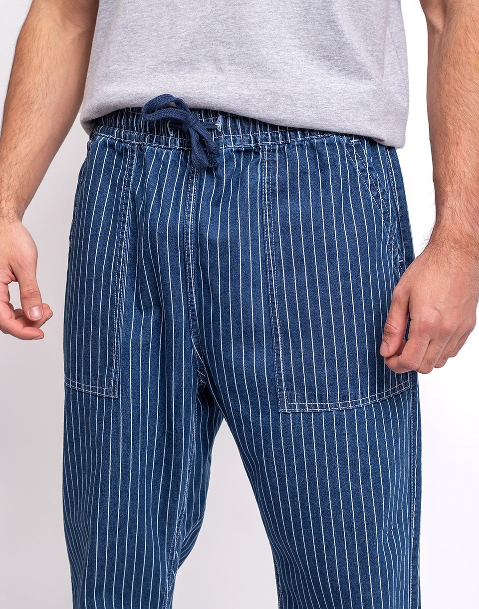 Pinstripe Denim Chef Trousers Pants