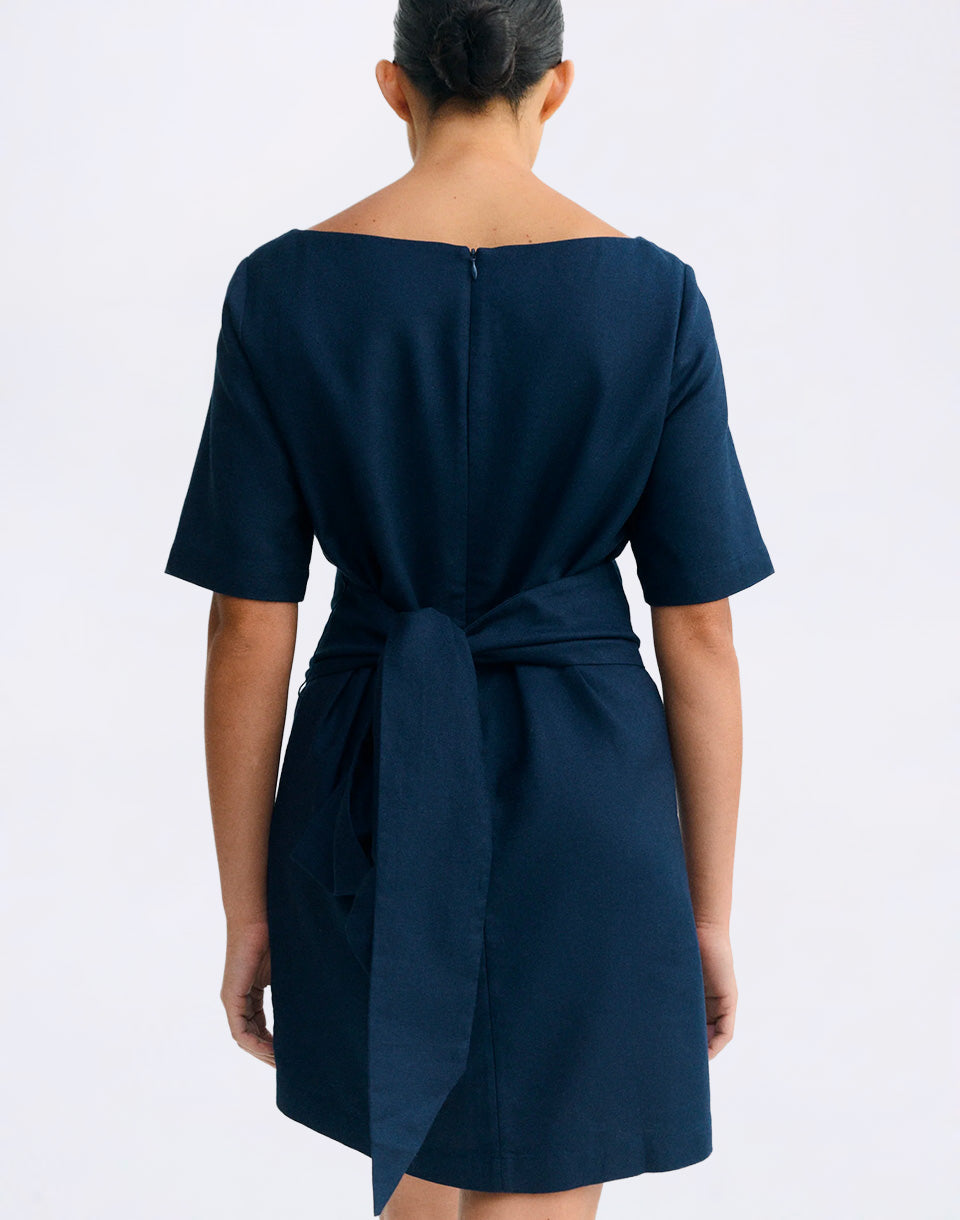 Navy Hemp Kieran Dress