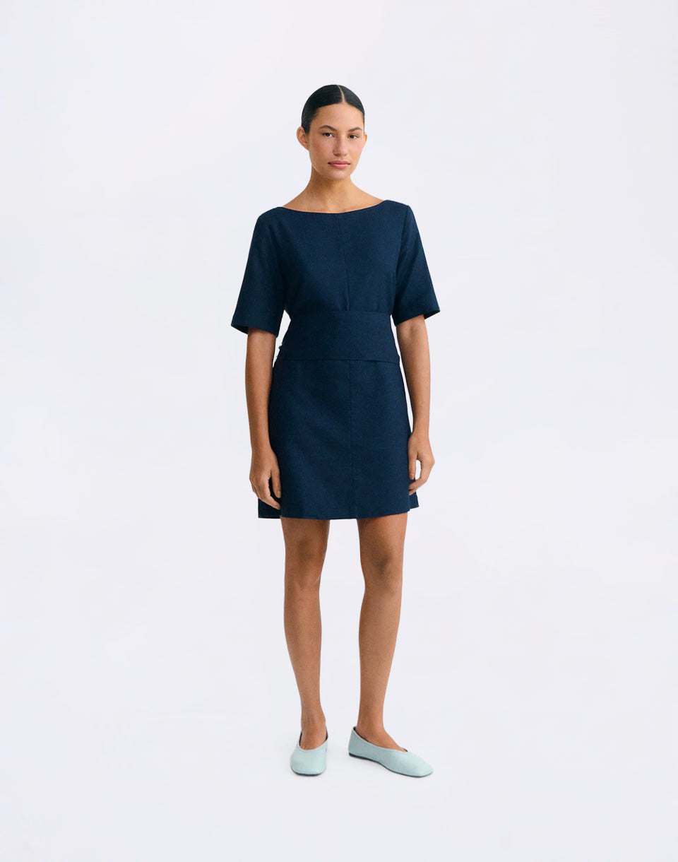 Navy Hemp Kieran Dress