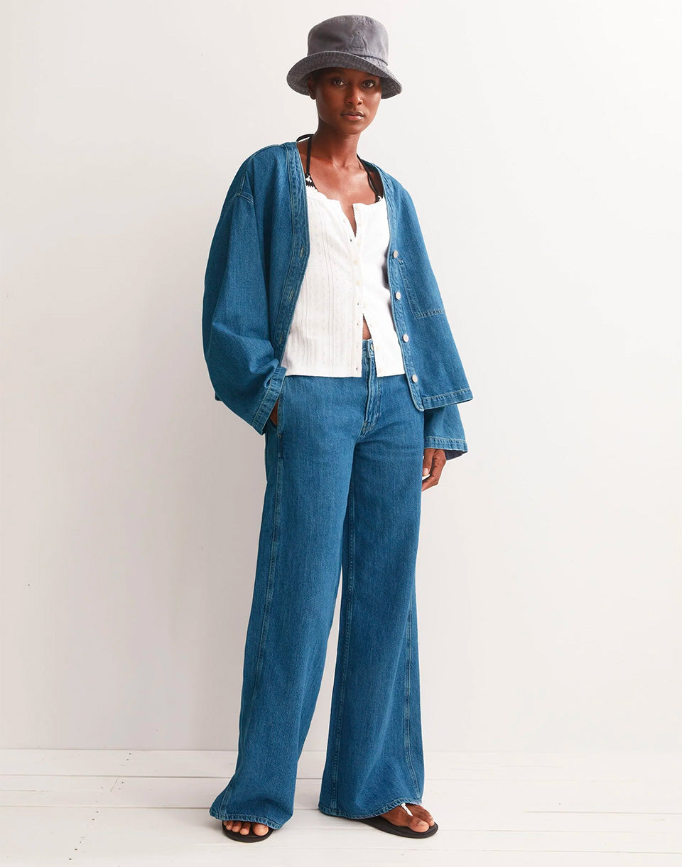 Linen Denim Shirt Jacket