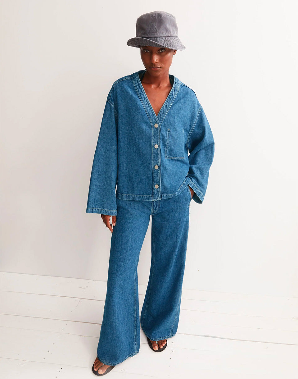 Linen Denim Shirt Jacket