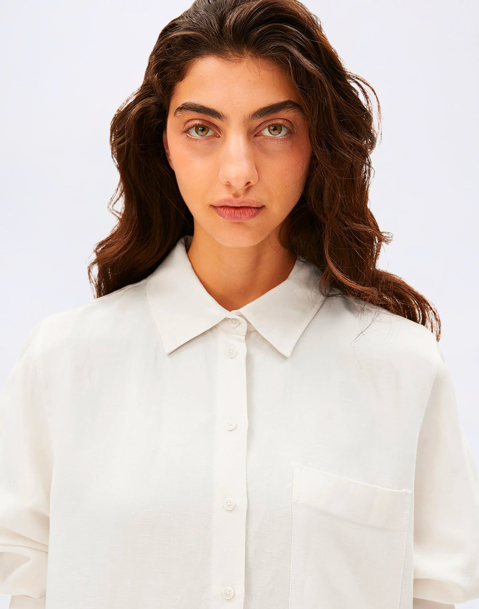 Linen Blend Shirt Blouse