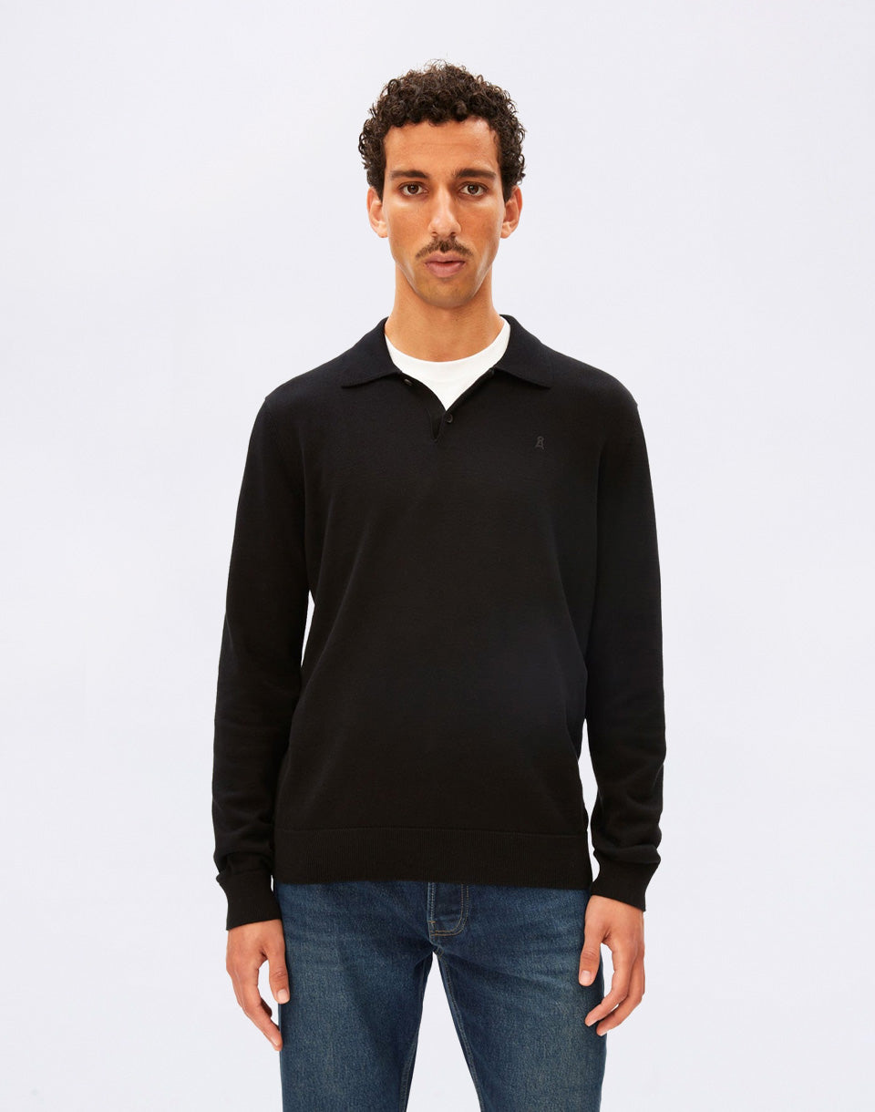 Knit Longsleeve Poloshirt