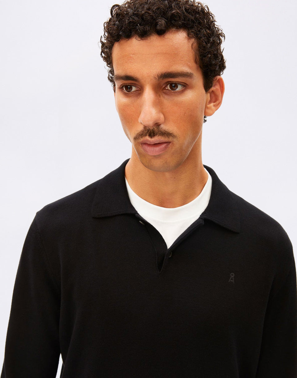 Knit Longsleeve Poloshirt