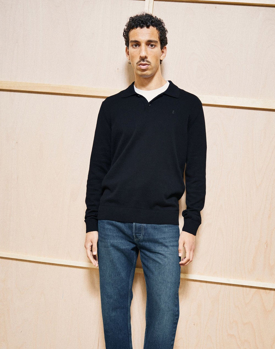 Knit Longsleeve Poloshirt