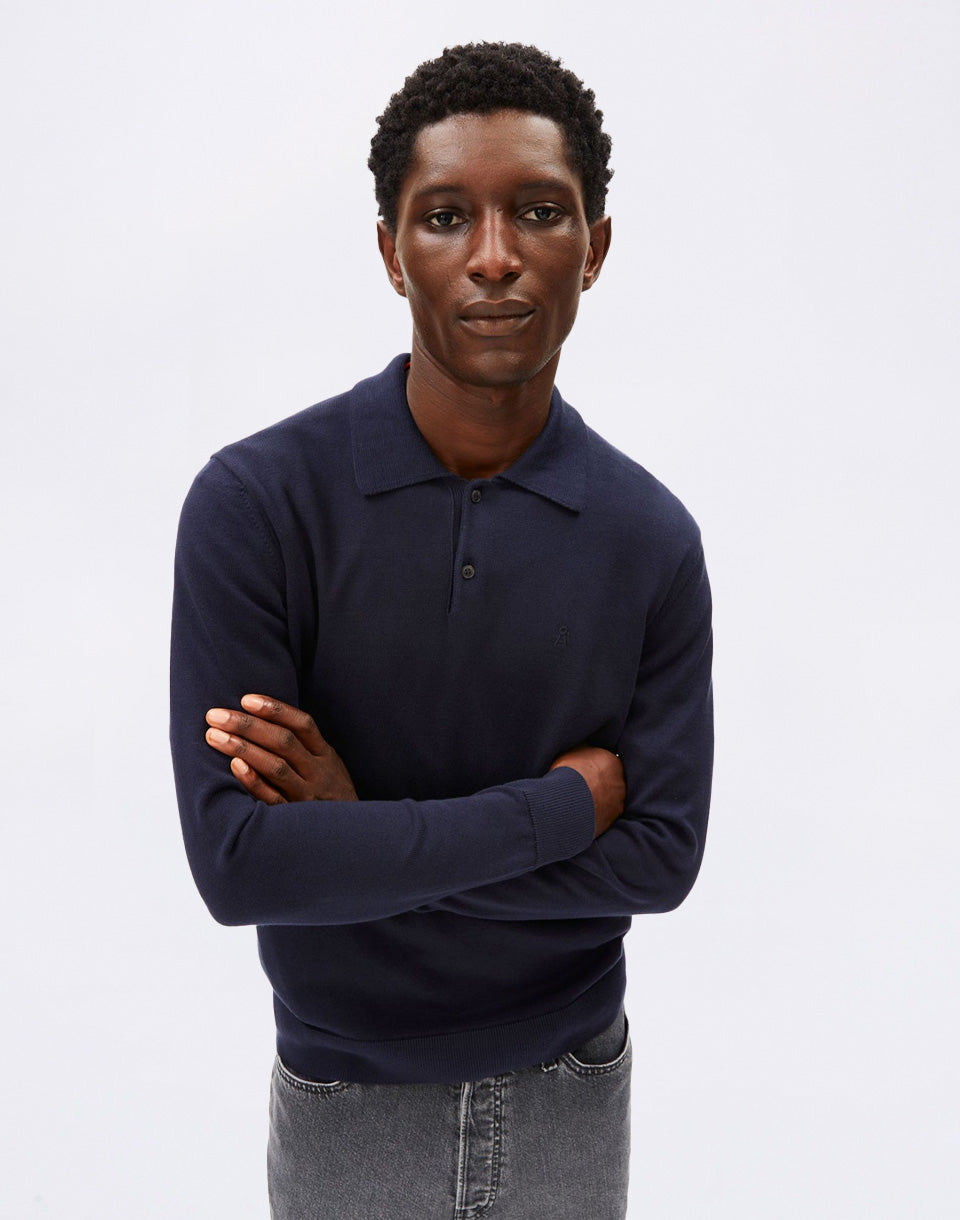 Knit Longsleeve Poloshirt
