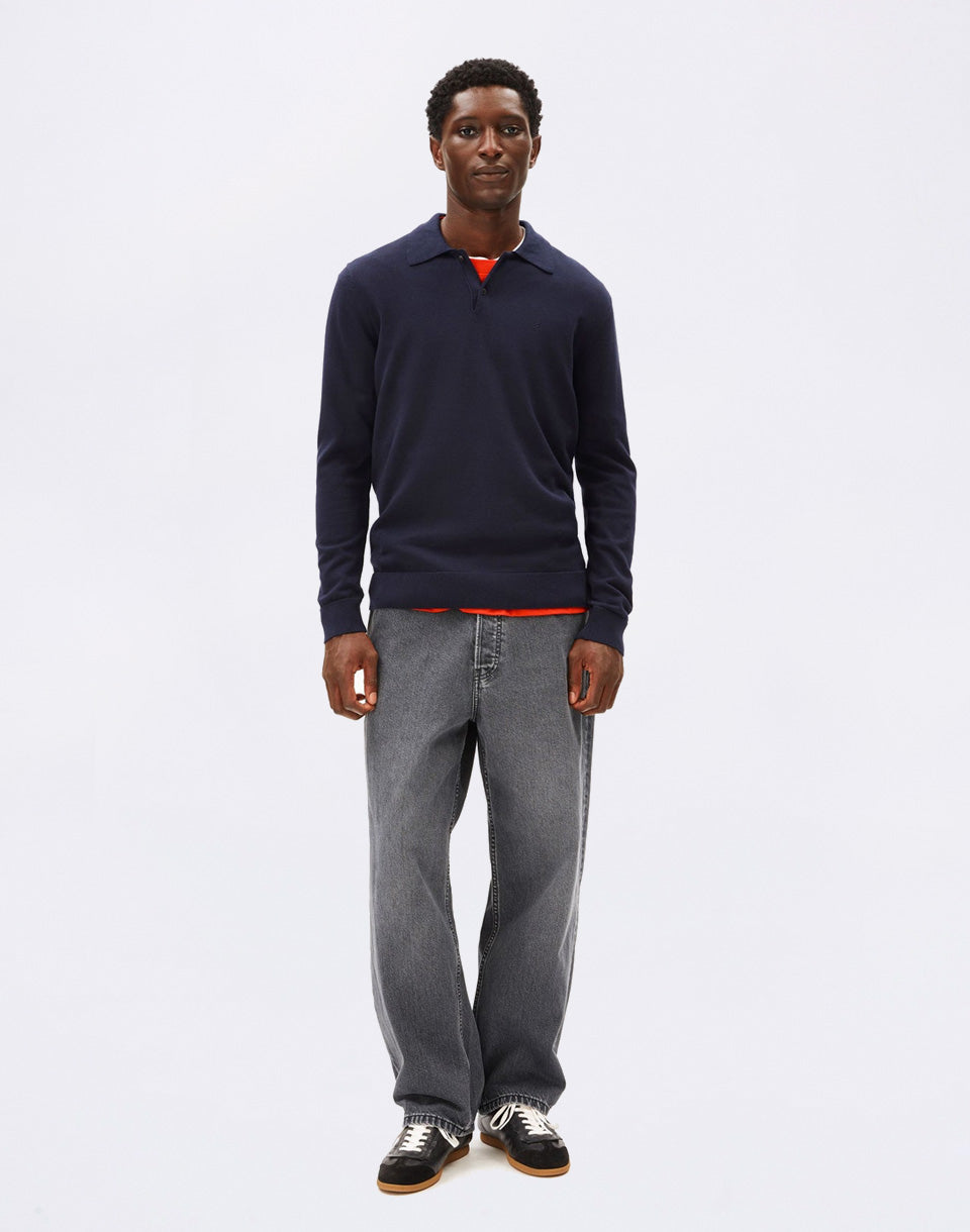 Knit Longsleeve Poloshirt