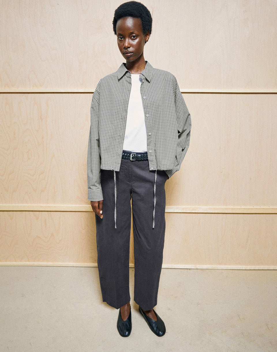 Barrel Leg Twill Pant