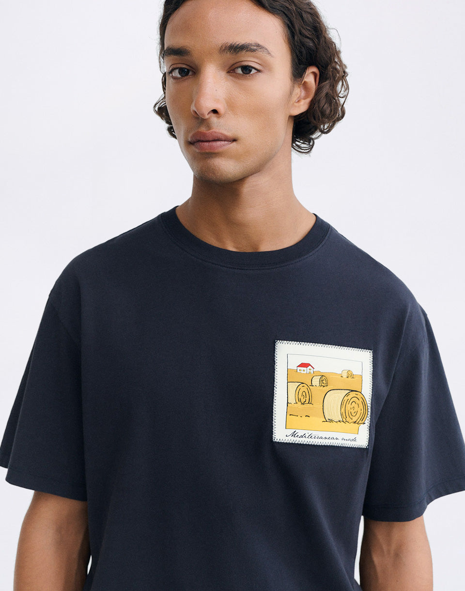 Straw Camp Navy Aaron Tee