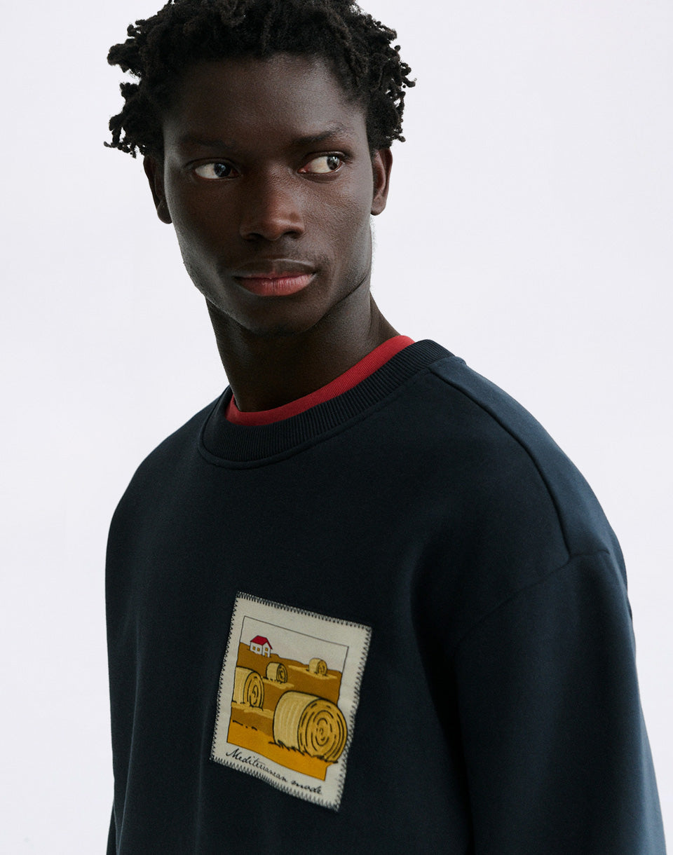 Straw Camp Navy Leon Sweatshirt