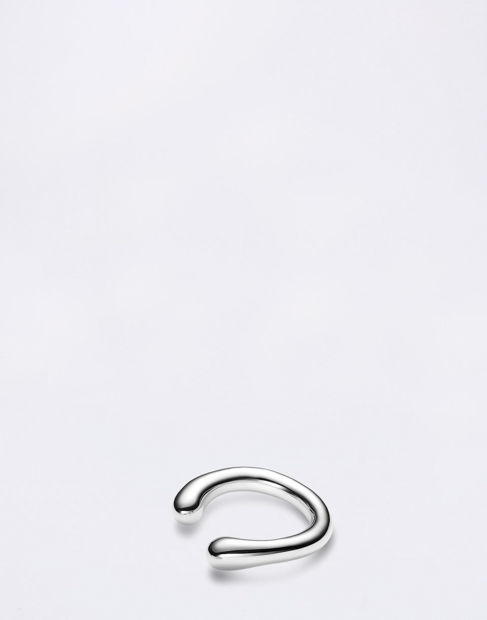 Curl Ear Cuff Medium Silver