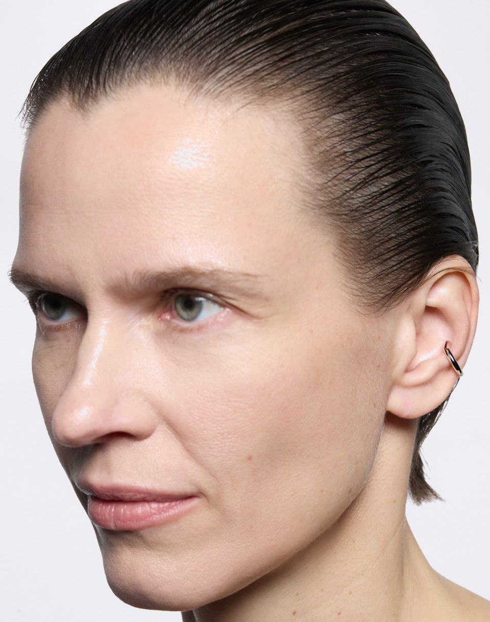 Curl Ear Cuff Medium Silver