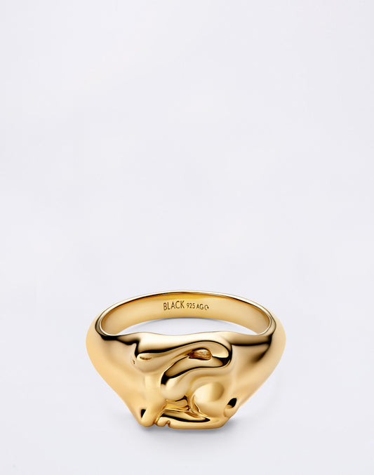 Rabbit Mini Signet Ring Gold