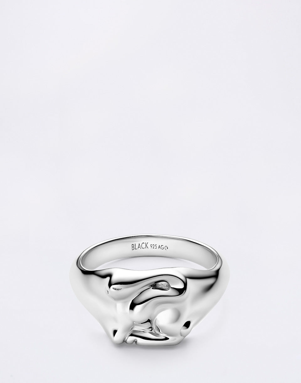 Rabbit Mini Signet Ring Silver
