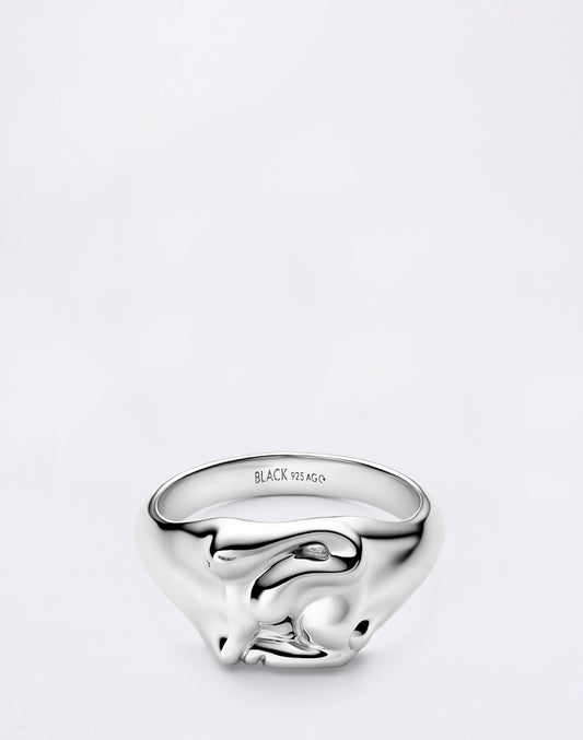 Rabbit Mini Signet Ring Silver