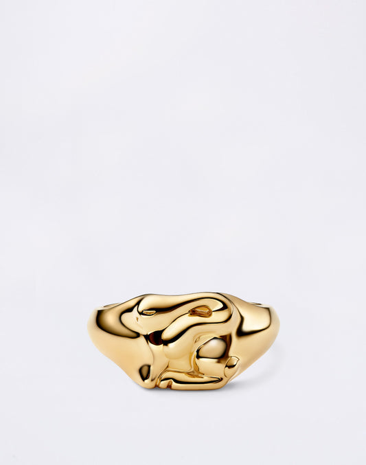Swan Mini Signet Ring Gold