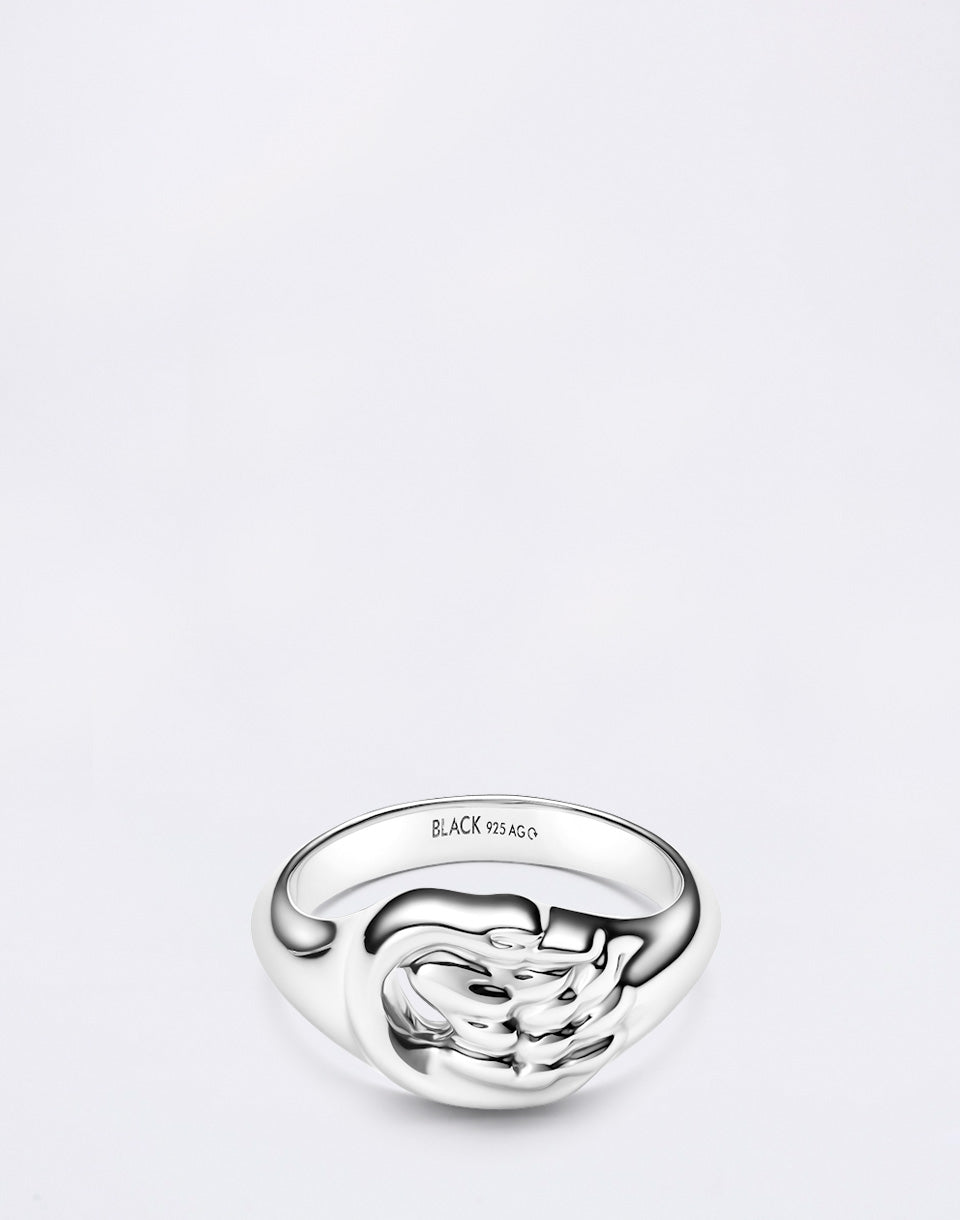 Swan Mini Signet Ring Silver