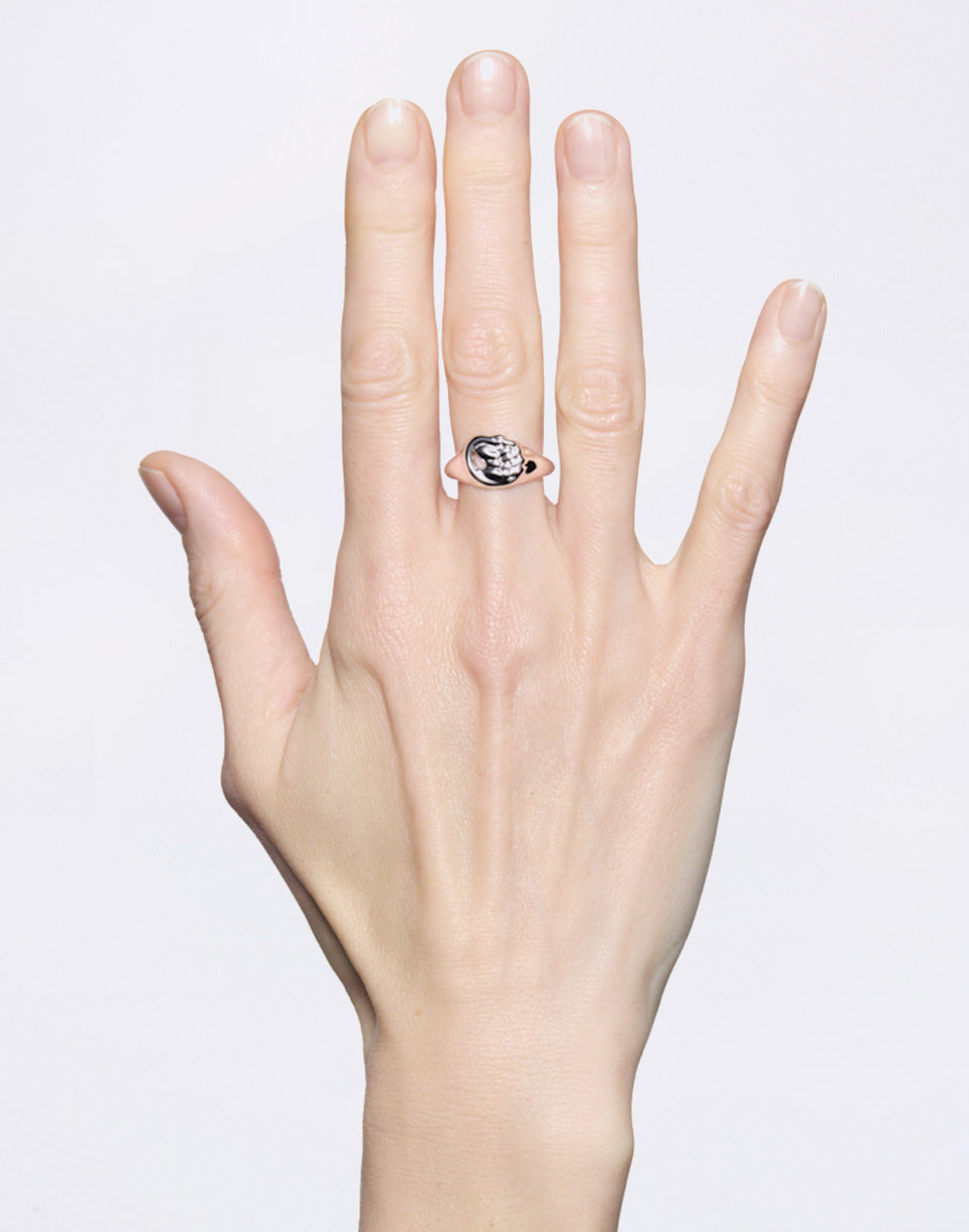 Swan Mini Signet Ring Silver
