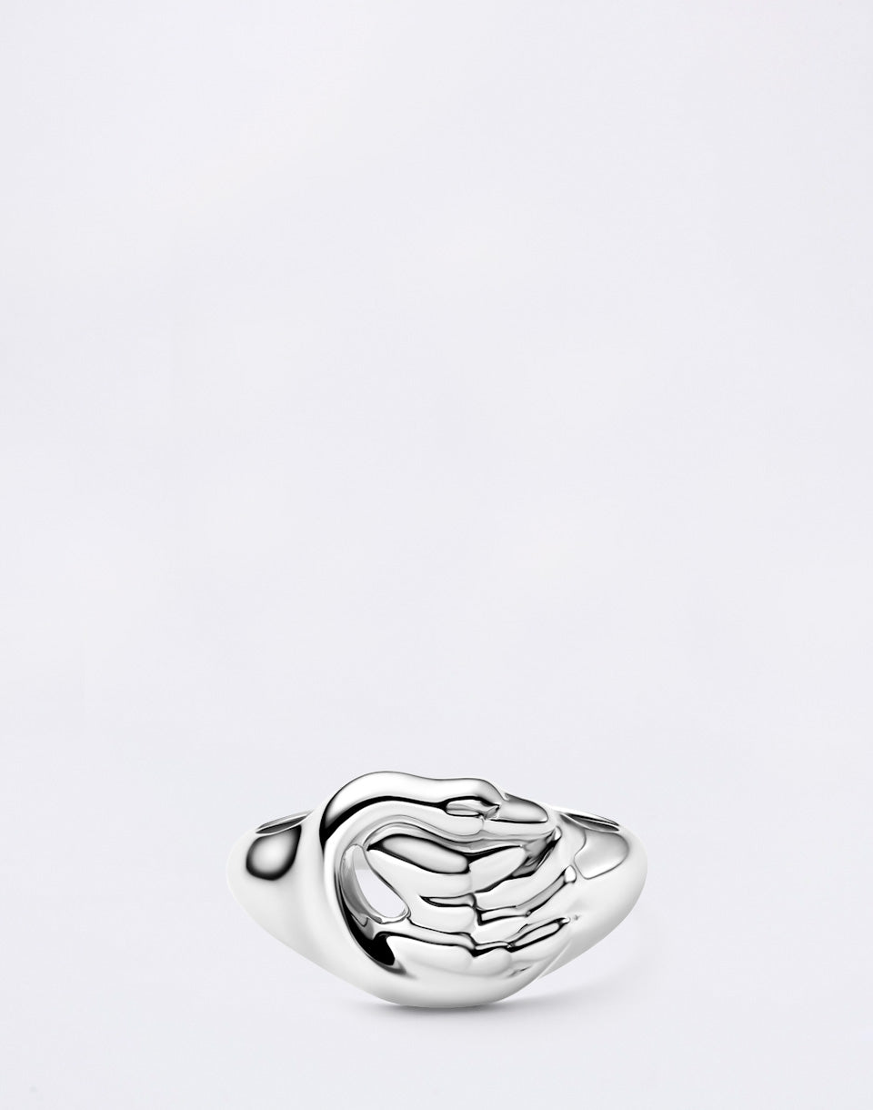 Swan Mini Signet Ring Silver
