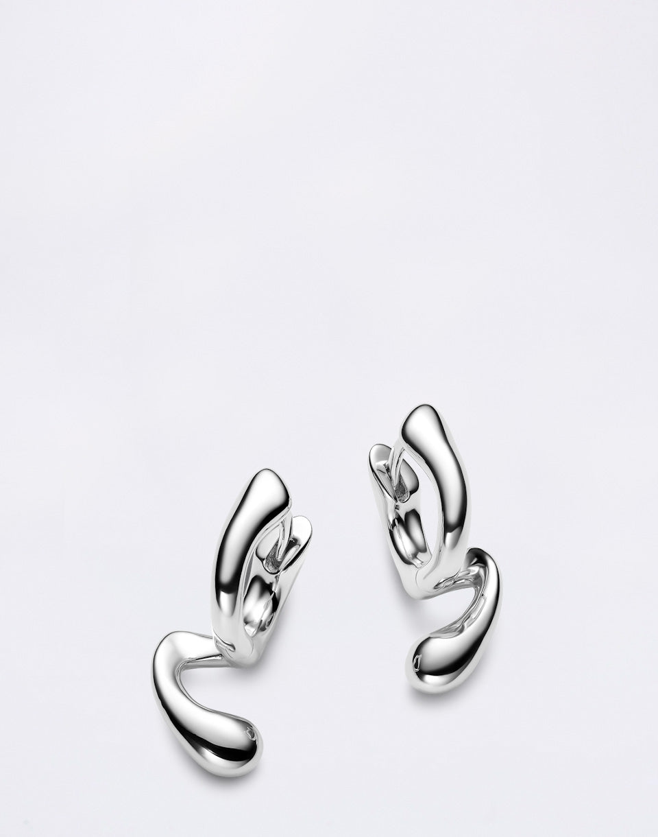 Coily Huggie Silver PAIR
