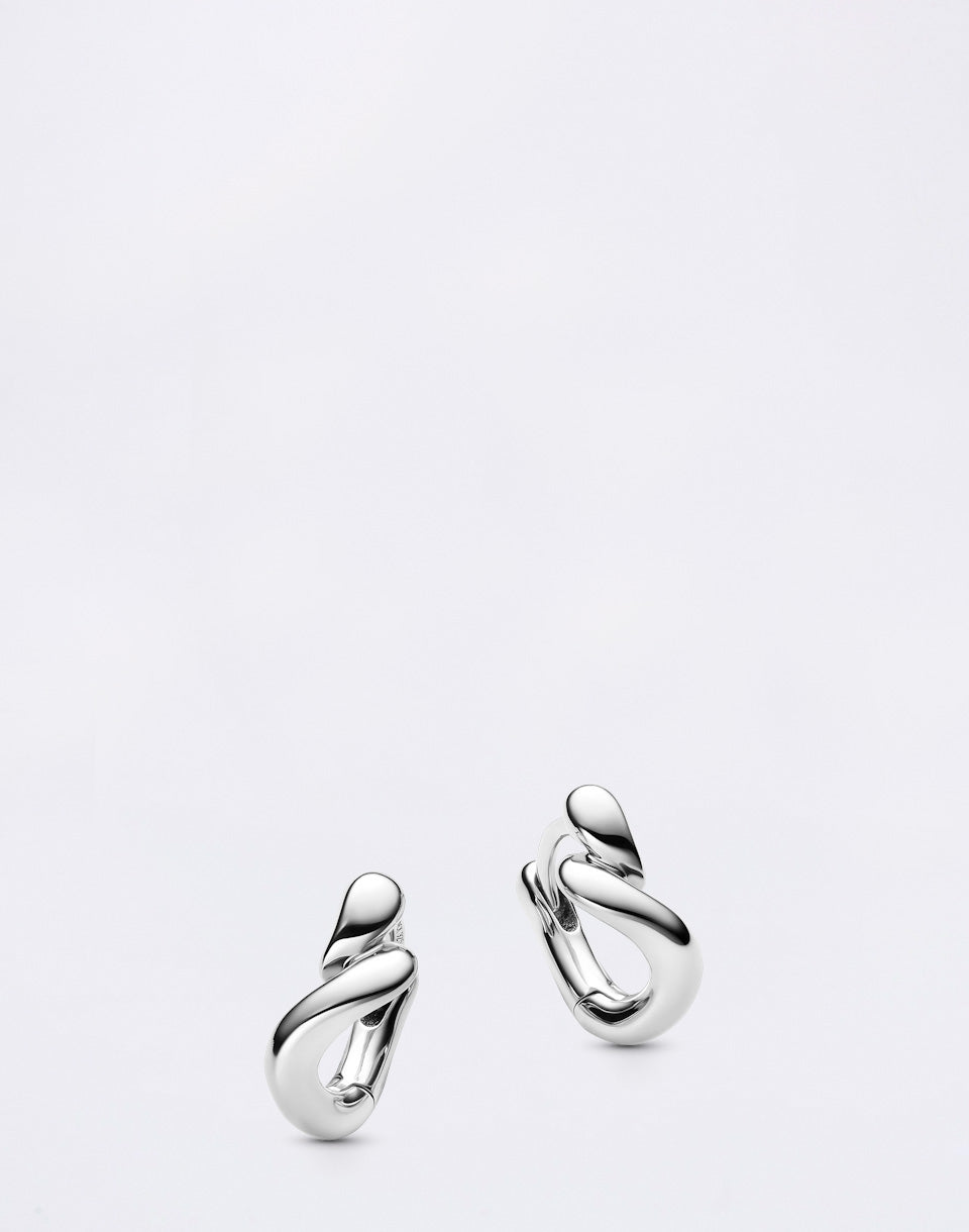 Whirl Huggie Silver PAIR