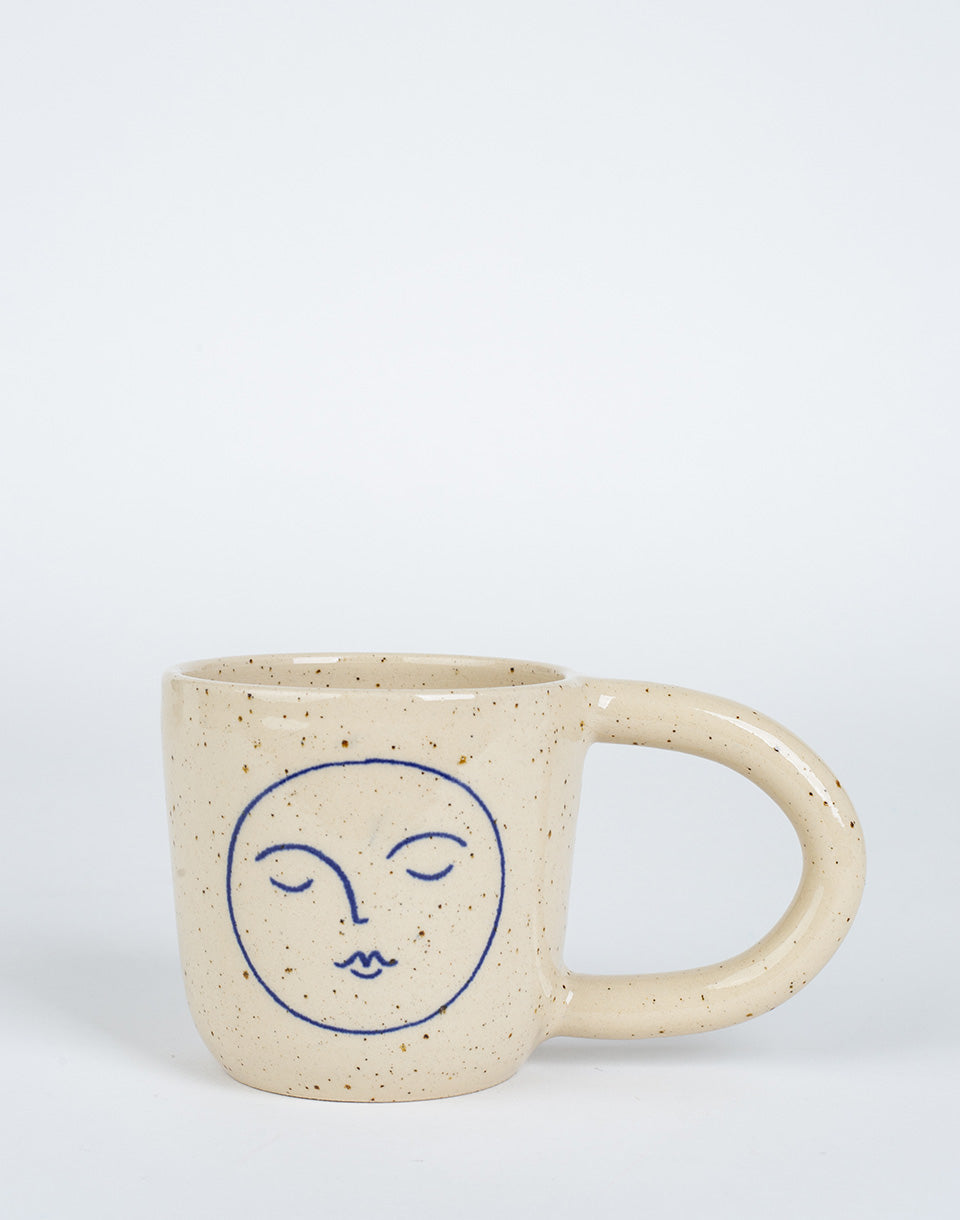 Large Mug Outline Moon Drawing Blue