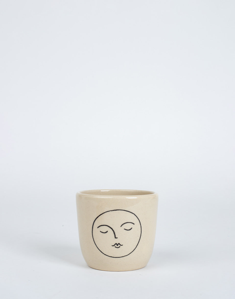 Small Cup Outline Moon Black Drawing