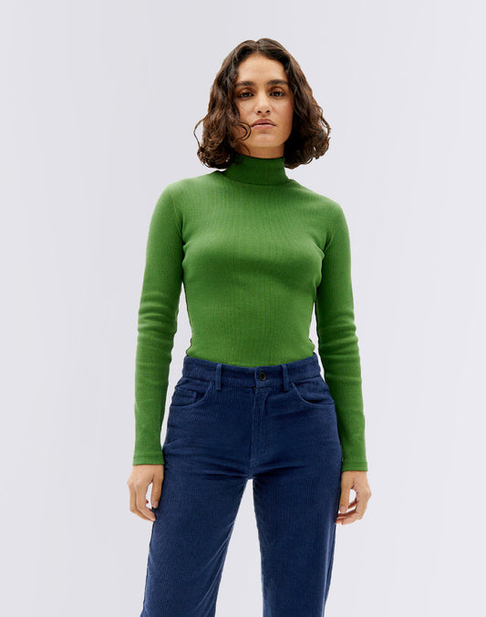 Garden groene rib aine l/s top
