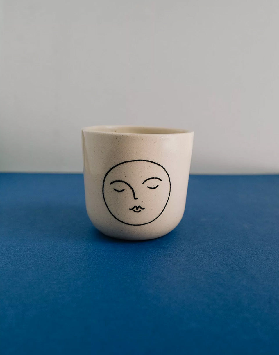Small Cup Outline Moon Black Drawing