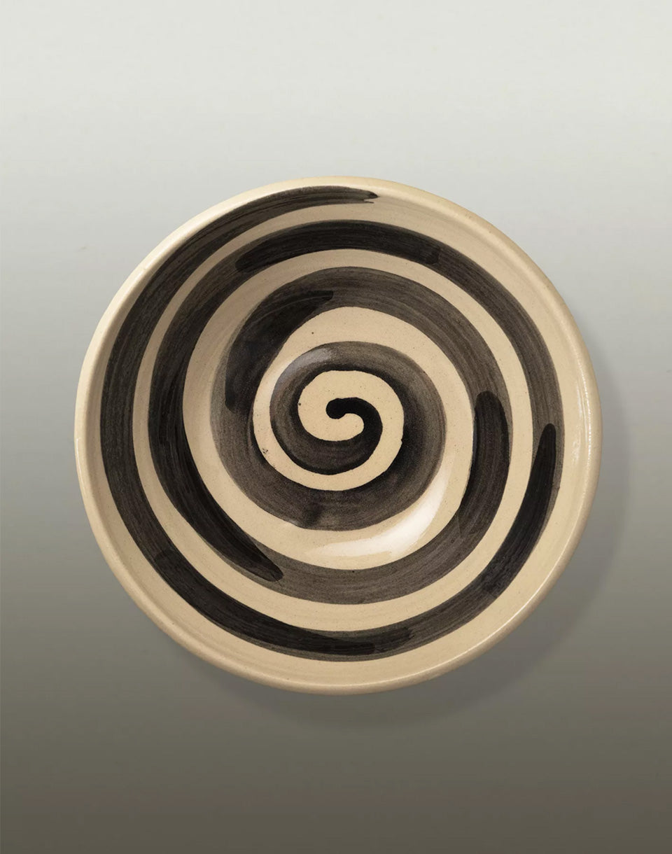 Breakfast Bowl Black Spiral