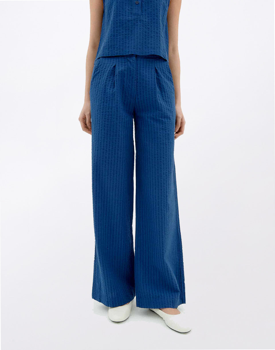 Cobalt Seersucker Manolity Pants