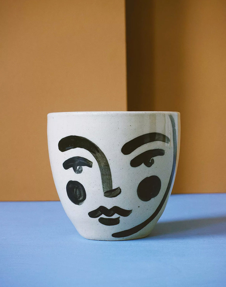 Painted Face Cup - Black w/cheeks